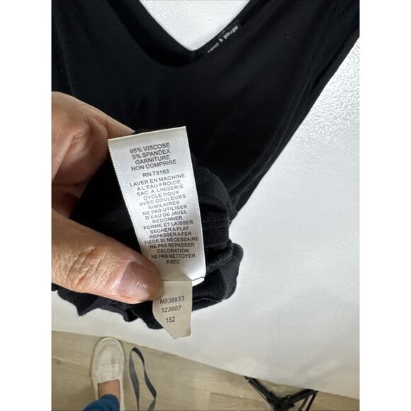 CABLE & GAUGE BLACK 3/4 LENGTH SLEEVE BAND WAISTED TOP SIZE MEDIUM - Picture 7 of 12